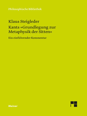 cover image of Kants »Grundlegung zur Metaphysik der Sitten«